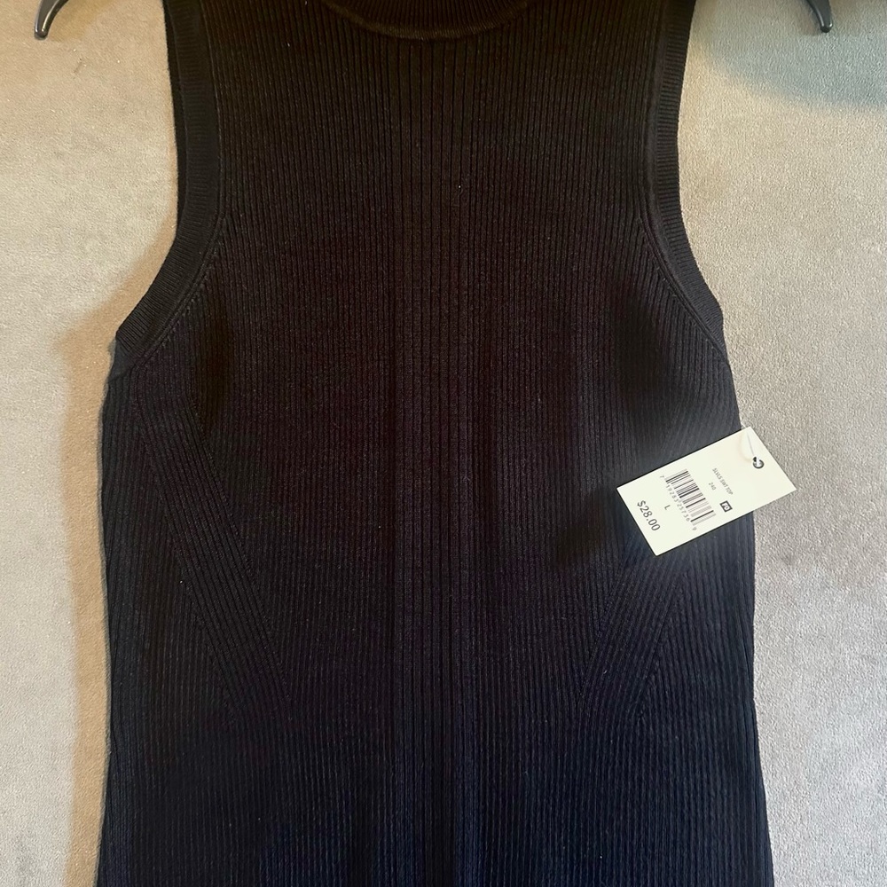 Stylish & Soft Black Sleeveless Ribbed Top